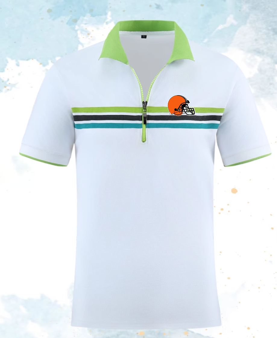 Cleveland Browns white style #8 Men 2025 NFL polo T shirt